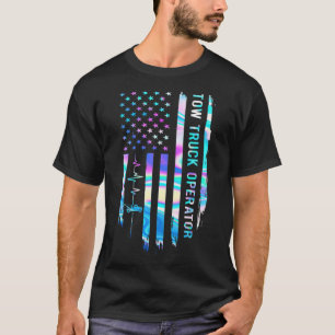 Awesome US Flag Heart Tow truck operator fashion g T-Shirt