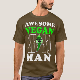 Awesome Vegan Man Vegetable Okra Plant T-Shirt