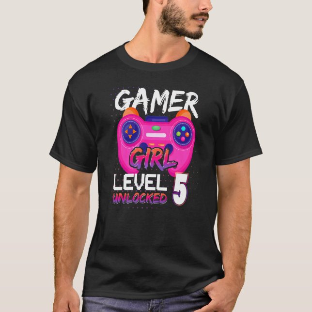Awesome Video Games Controller Level 5 Unlocked Ga T-Shirt (Front)