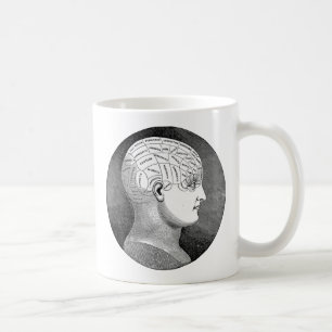 Awesome Vintage Art Phrenology head Diagram Coffee Mug