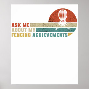 Awesome Vintage Fencing Gift T-Shirt for Proud Fen Poster