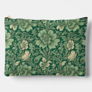 Awesome Vintage Green Floral Pattern  Accessory Pouch