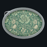 Awesome Vintage Green Floral Pattern  Belt Buckle<br><div class="desc">Cream and green floral print on an antique green</div>
