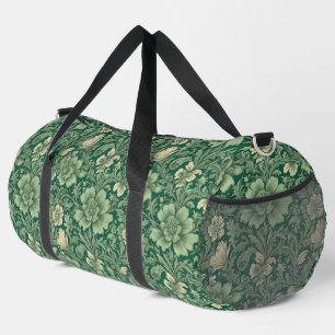 Awesome Vintage Green Floral Pattern  Duffle Bag