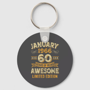 Awesome Vintage January 1966 60th Birthday  Key Ring