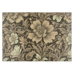 Awesome Vintage Sepia Floral Pattern  Cutting Board