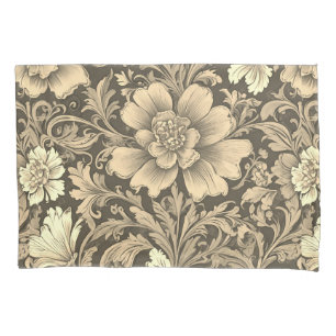 Awesome Vintage Sepia Floral Pattern Pillowcase