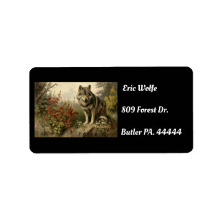 Awesome Vintage Wolf Return Address Labels