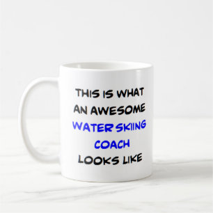 awesome water skiing coach coffee mug