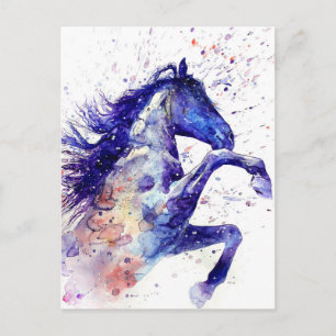 Awesome Watercolor Horse Painting Postcard