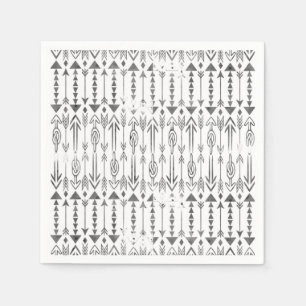 Awesome watercolor splatters grey tribal arrows napkin