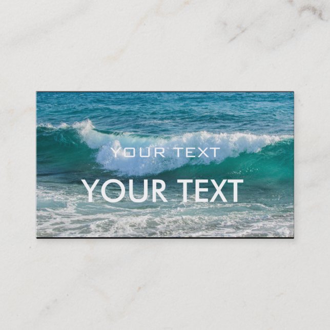 Awesome Wave sea shore nautical ocean Business Card (Front)