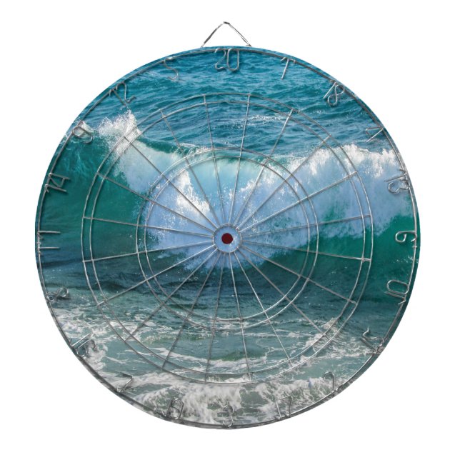 Awesome Wave sea shore nautical ocean nature Dartboard (Front)