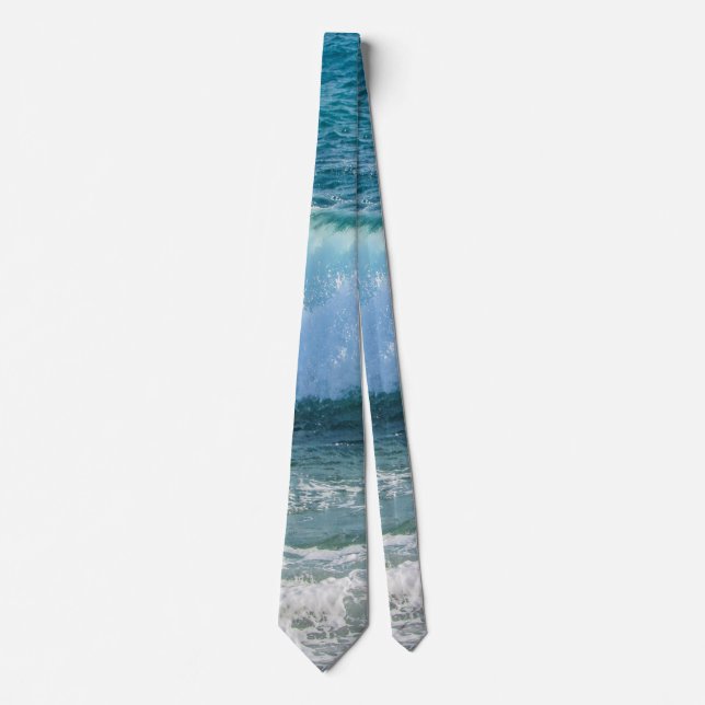 Awesome Wave sea shore nautical ocean nature Tie (Front)