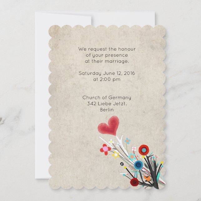 Awesome Wedding Invitation Scalloped Rupydetequila (Back)