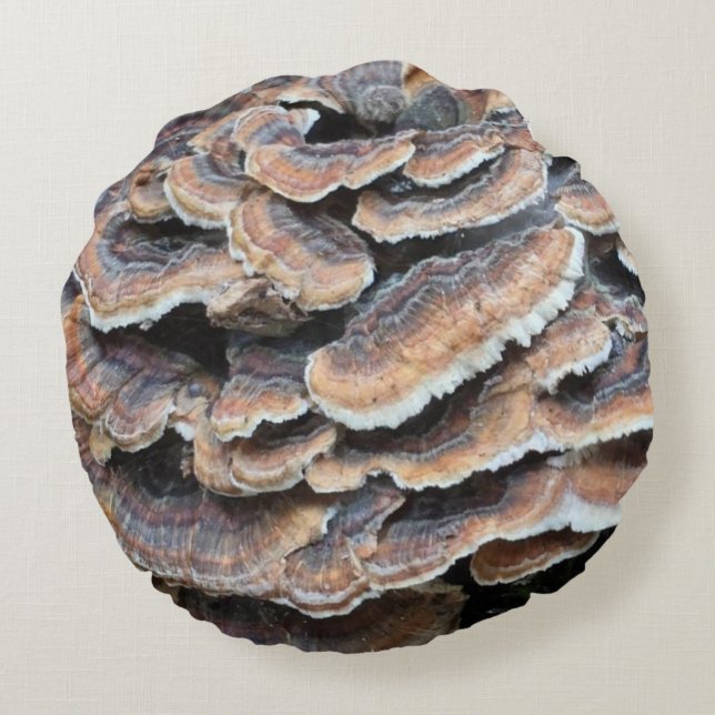 Awesome wild mushroom pillow! round cushion (Back)