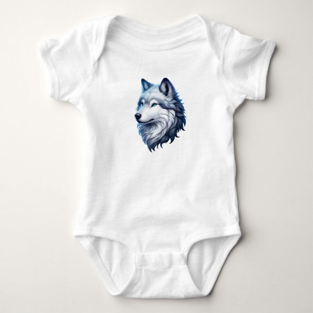 Awesome Wolf Baby Bodysuit (Front)