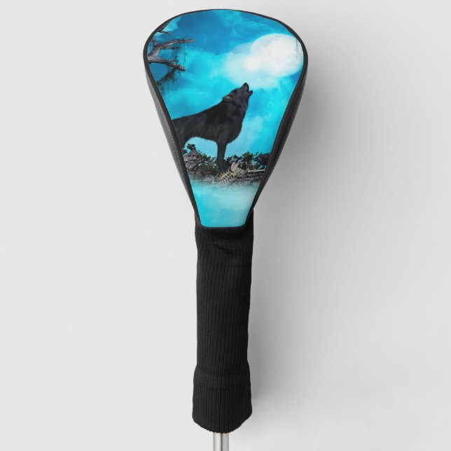 Awesome wolf golf head cover (Front)