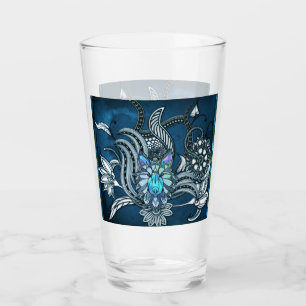 Awesome wolf, lineart design glass