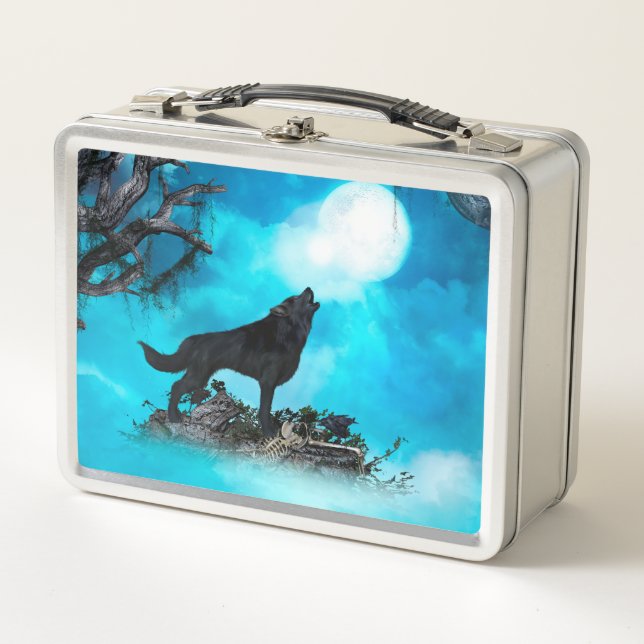 Awesome wolf metal lunch box (Front)