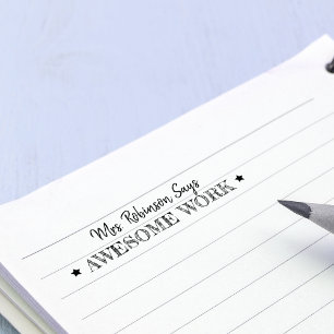 Awesome Work   Personalised Teachers Self-inking Stamp