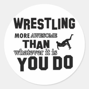 Awesome Wrestling designs Classic Round Sticker