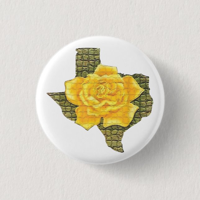 Awesome Yellow Rose Of Texas Pattern Flower  3 Cm Round Badge (Front)