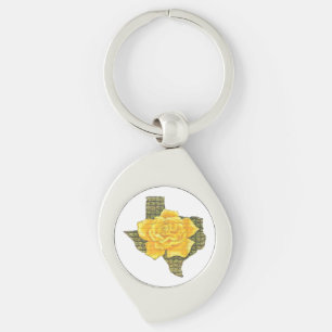 Awesome Yellow Rose Of Texas Pattern Flower  Key Ring