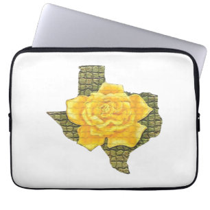 Awesome Yellow Rose Of Texas Pattern Flower  Laptop Sleeve