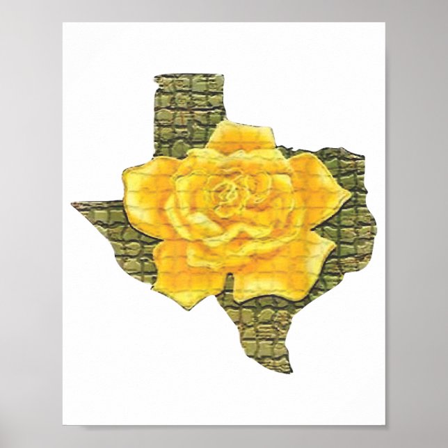 Awesome Yellow Rose Of Texas Pattern Flower  Poster (Front)