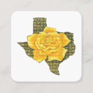 Awesome Yellow Rose Of Texas Pattern Flower Square Business Card