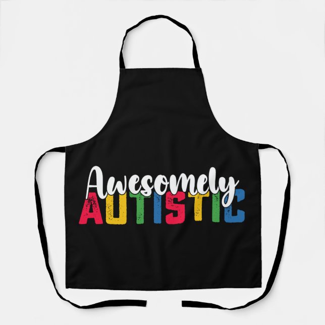 Awesomely Autistic Autism Biy Girl Family Apron (Front)