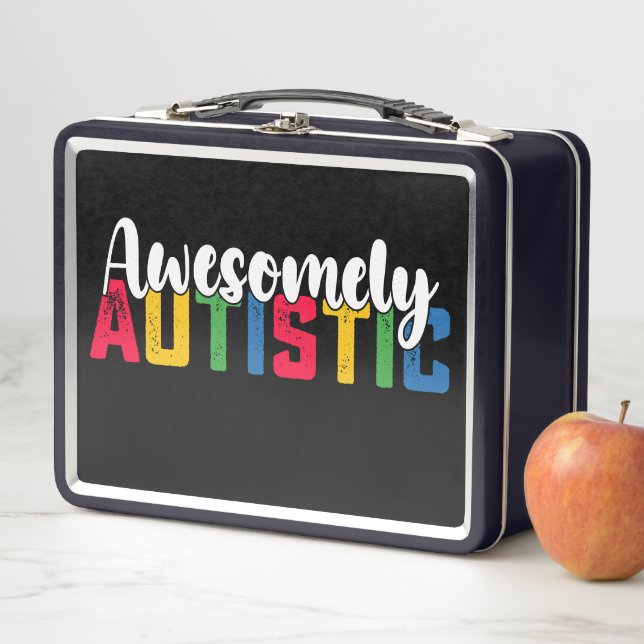 Awesomely Autistic Autism Biy Girl Family Metal Lunch Box (In Situ)