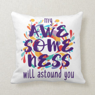 Awesomeness (Purple)-Choose Background Colour Cushion