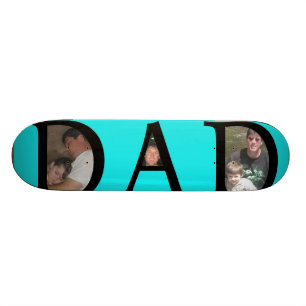Awesomest Dad Fathers Day Add Your Pictures Logo Skateboard