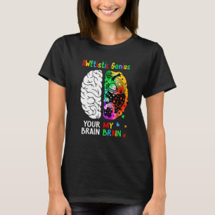 Awetistic Genius Brain Autism Awareness Month Puzz T-Shirt