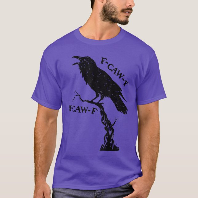awF Black Crow Pun Funny Bird Cawing Grunge Meme 2 T-Shirt (Front)