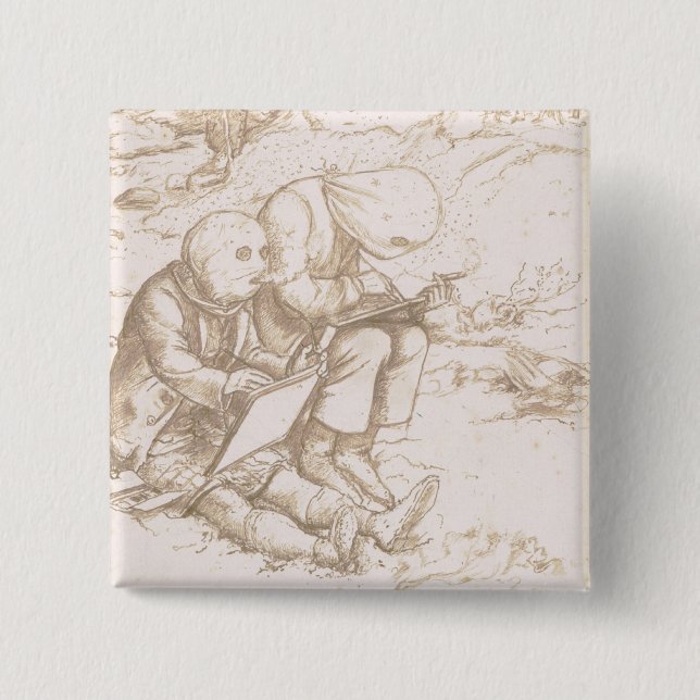 Awful Protection Against Midges, 1853 (pen & brown 15 Cm Square Badge (Front)