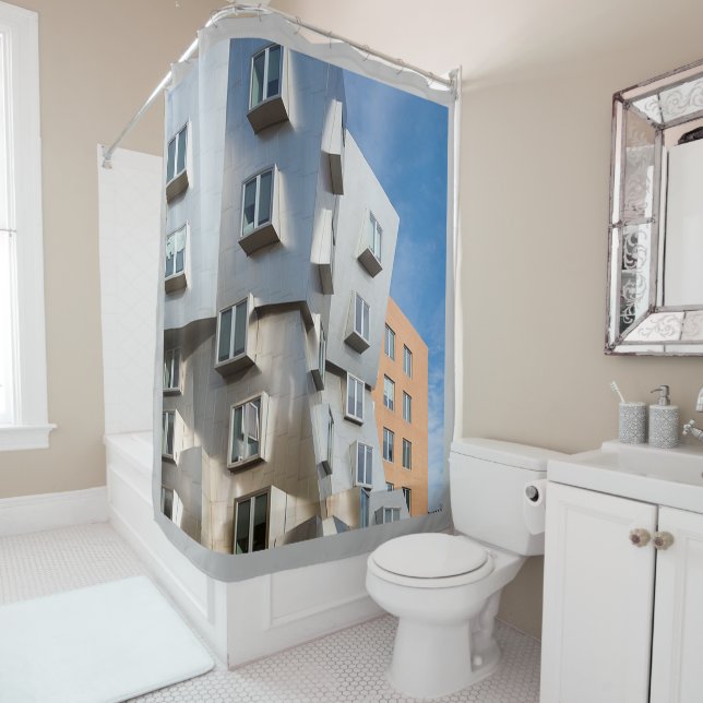 AWKWARD BUILDING PLANS SHOWER CURTAIN (In Situ)