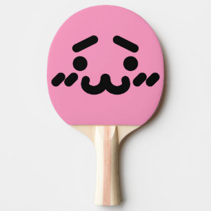 Awkward Cute Face Light Pink Ping Pong Paddle