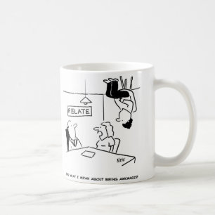 Awkward husband sitting on the ceiling. Funny Coffee Mug
