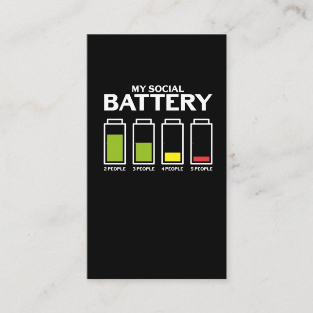 Awkward Introvert People Social Battery Shy Person Business Card (Front)