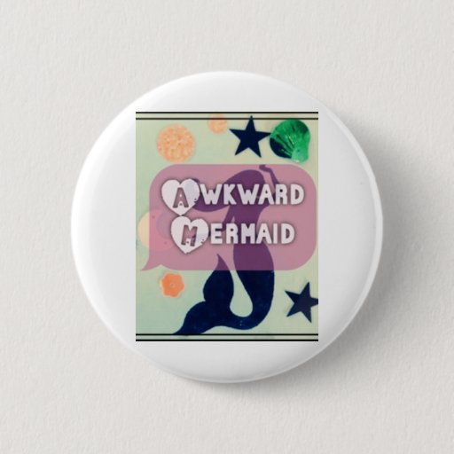 Image of awkward mermaid 6 Cm Round Badge