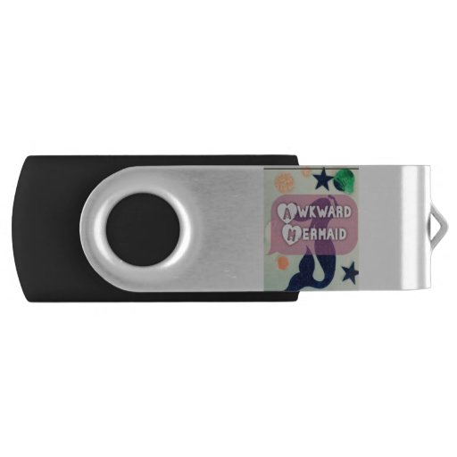 Image of awkward mermaid Usb Flash Drive