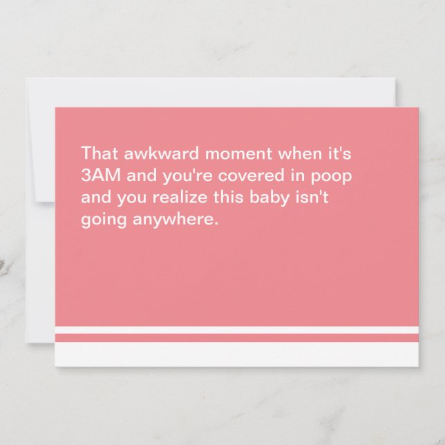 Awkward Moment New Baby Card- Girl Invitation (Front)