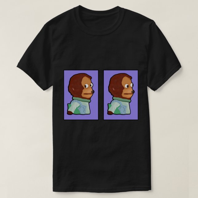 Awkward Monkey Looking Away Puppet Meme   T-Shirt (Design Front)