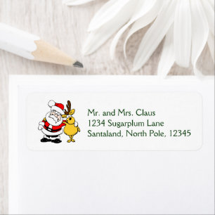 Awkward Santa Selfie, Holiday Return Address Label