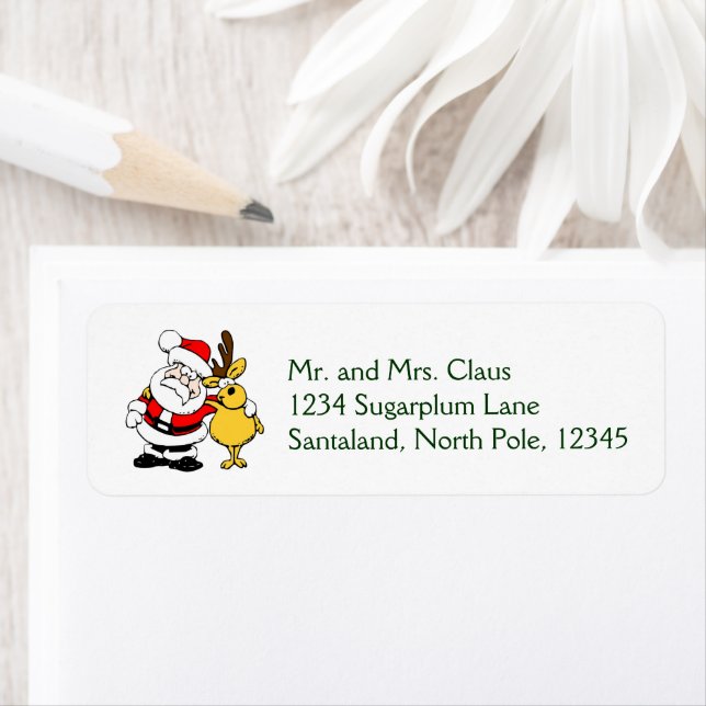 Awkward Santa Selfie, Holiday Return Address Label (Insitu)