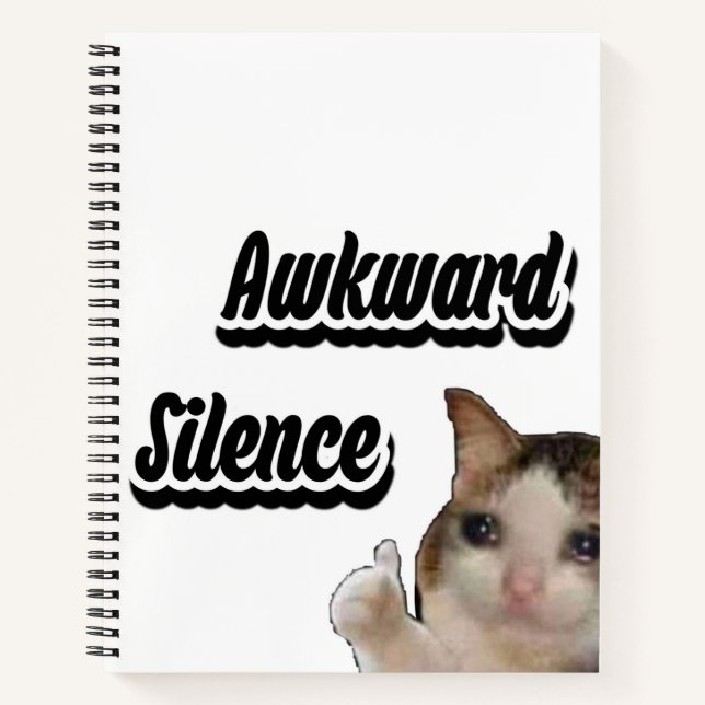 Awkward Silence cat meme notebook (Front)