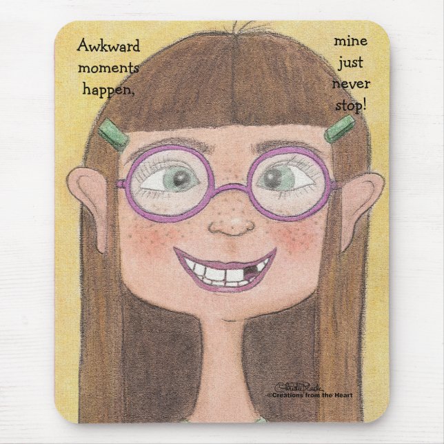 Awkward Stage Girl Mouse Mat (Front)